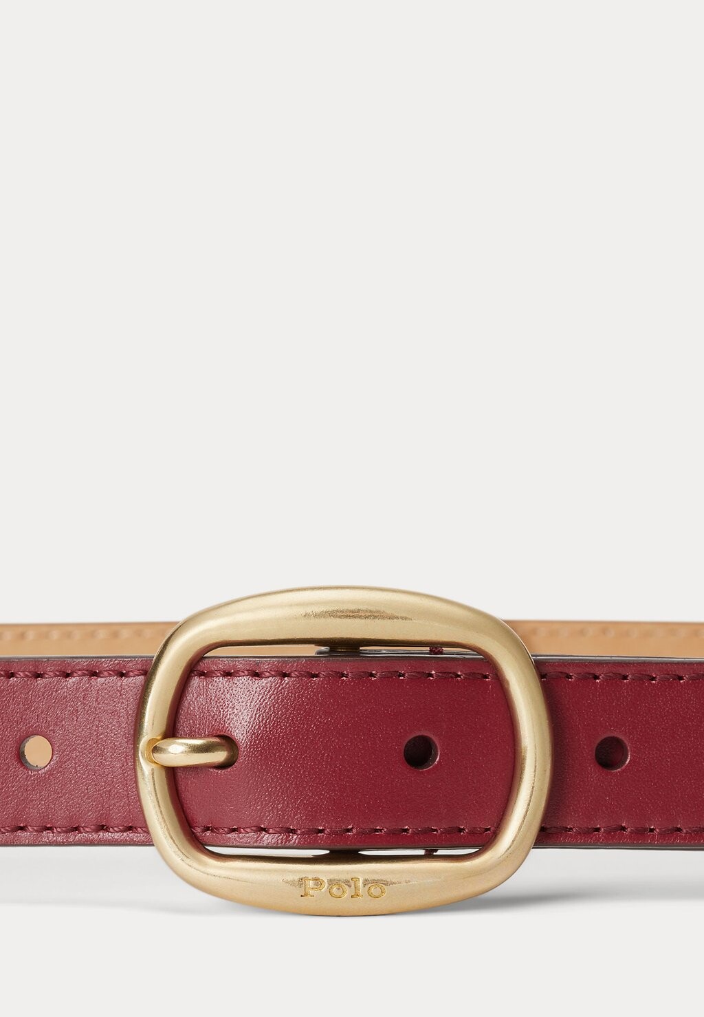

Пояс OVAL BUCKLE LEATHER BELT Ralph Lauren, темно-красный