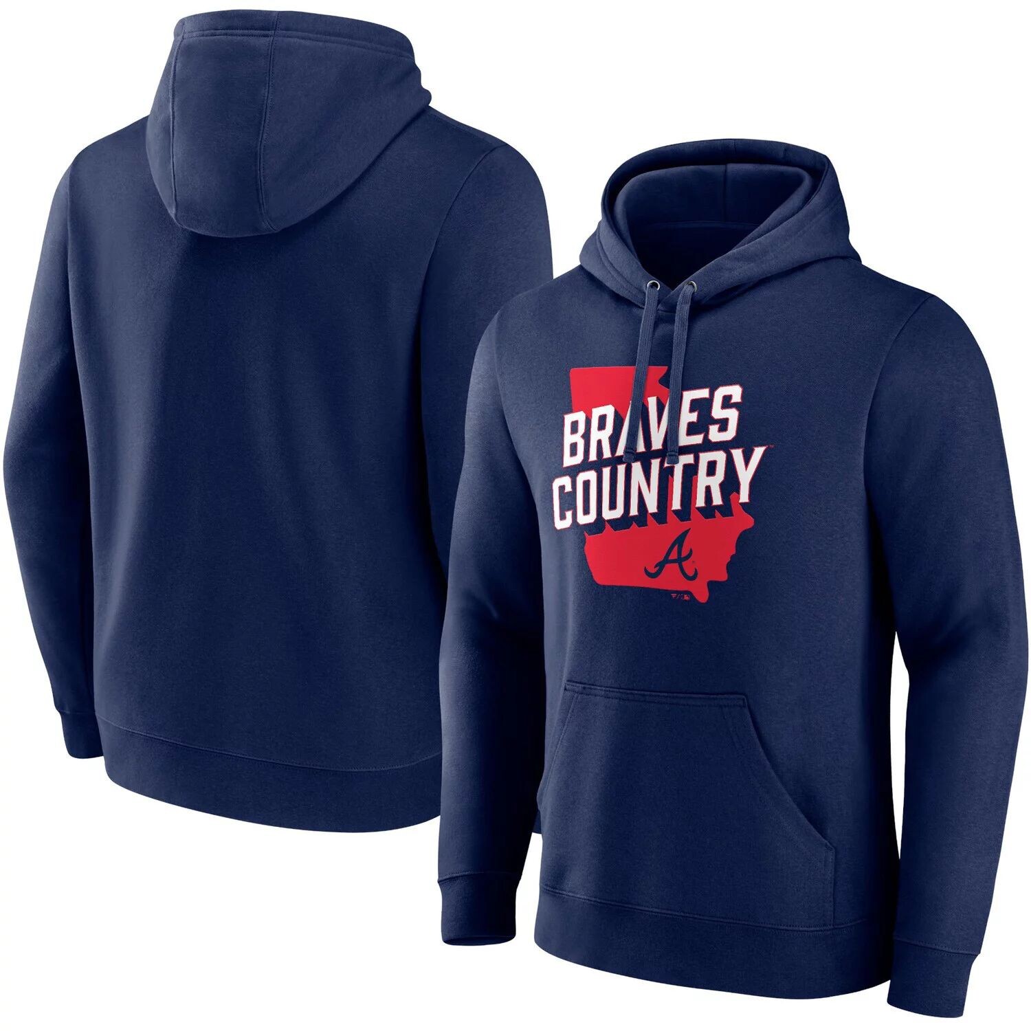 

Мужской темно-синий пуловер с капюшоном Atlanta Braves Hometown Collection Team с фирменным логотипом Fanatics