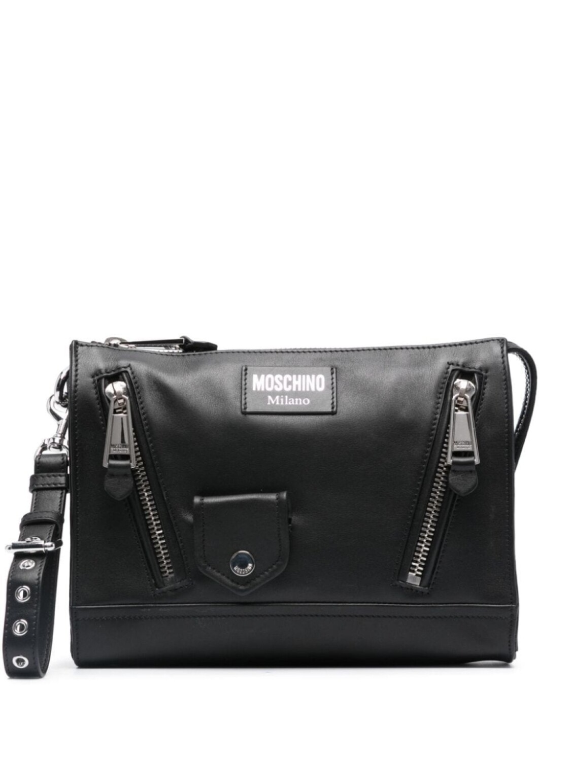 

Moschino клатч с логотипом, черный
