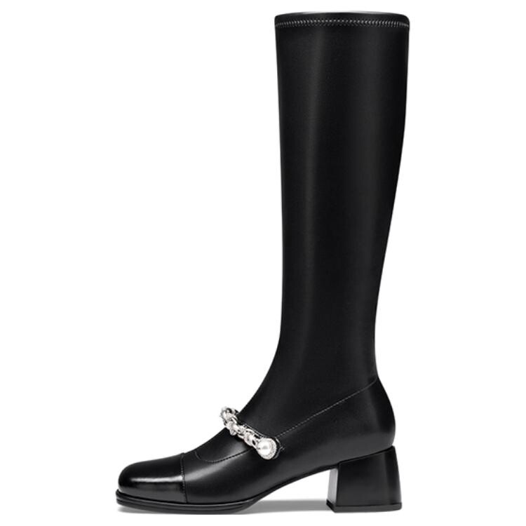 

Сапоги женские Kiss Kitty, цвет Black stretch leatherette/black oiled cow leather