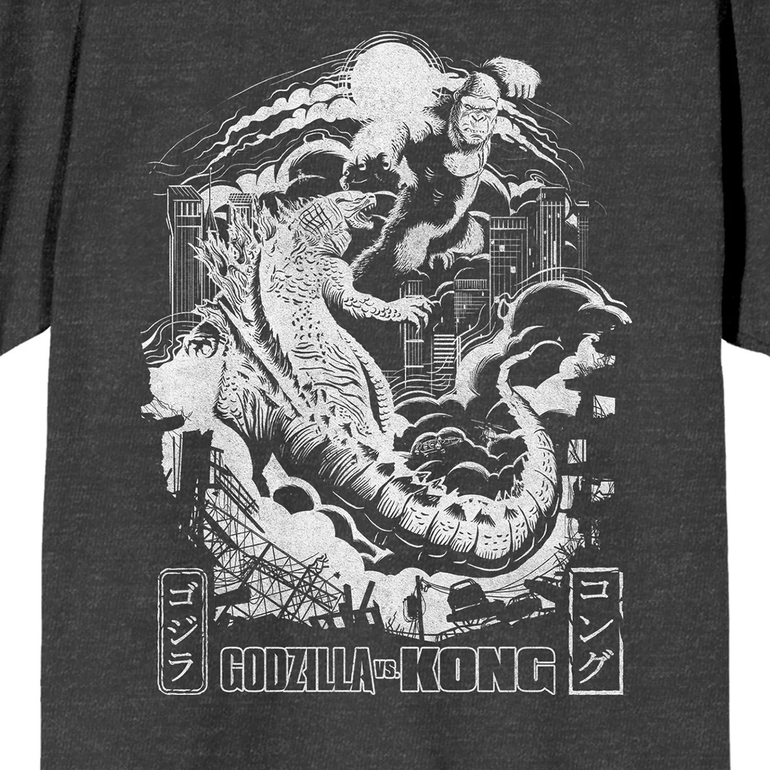 

Мужская футболка Godzilla Vs Kong Fight Scene Scene Licensed Character