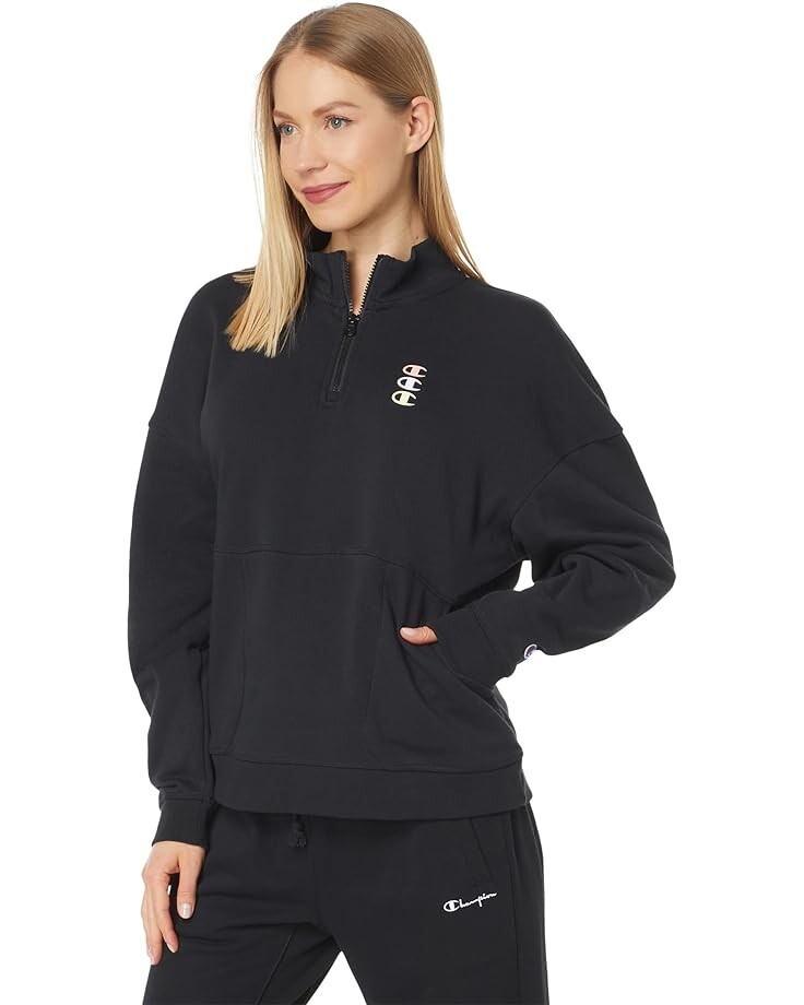 

Толстовка Champion Campus French Terry 1/4 Zip, черный
