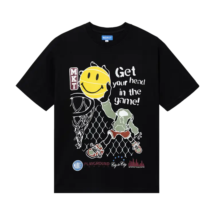 

Футболка Market Smiley Head In The Game 'Washed Black', черный