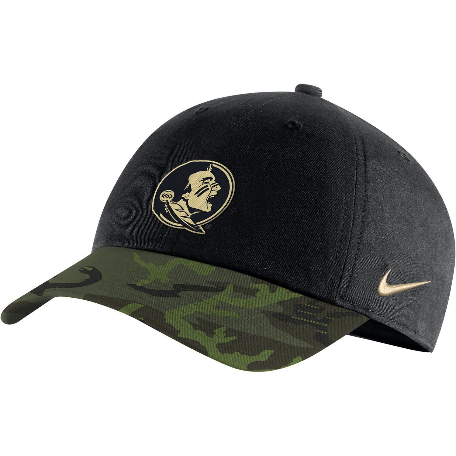 

Мужская регулируемая кепка Nike Black/Camo Florida State Seminoles Veterans Day 2Tone Legacy91