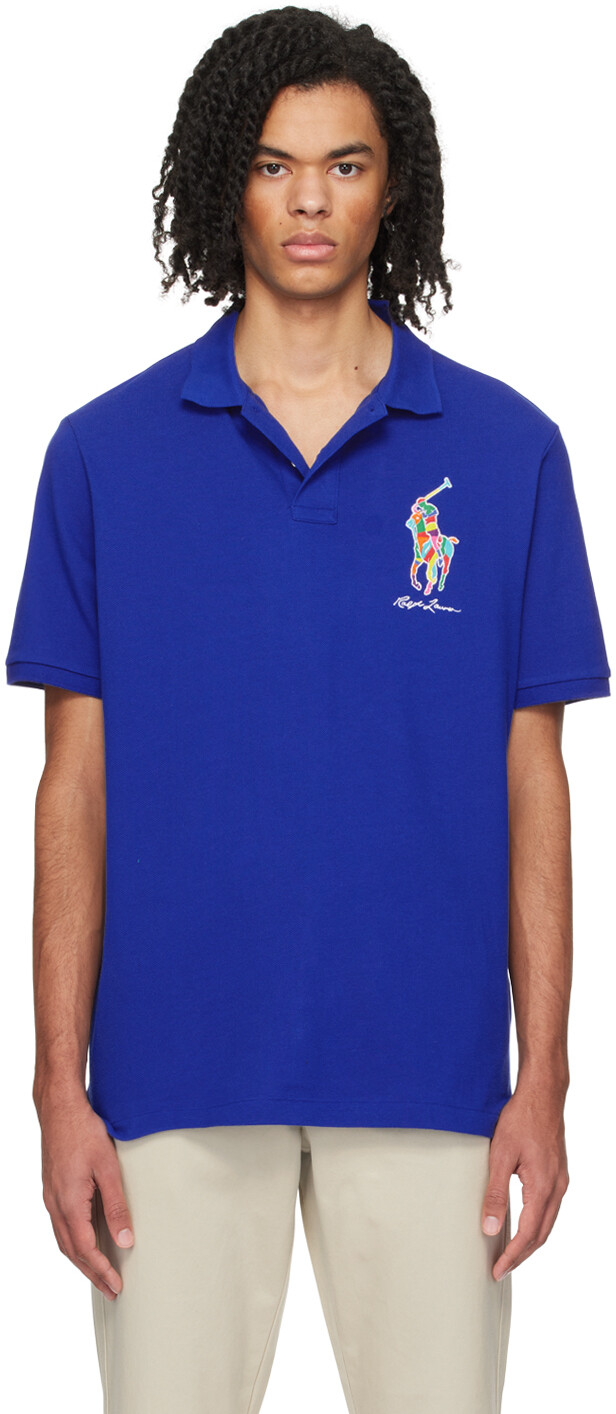 

Синяя классическая футболка-поло Big Pony Polo Ralph Lauren
