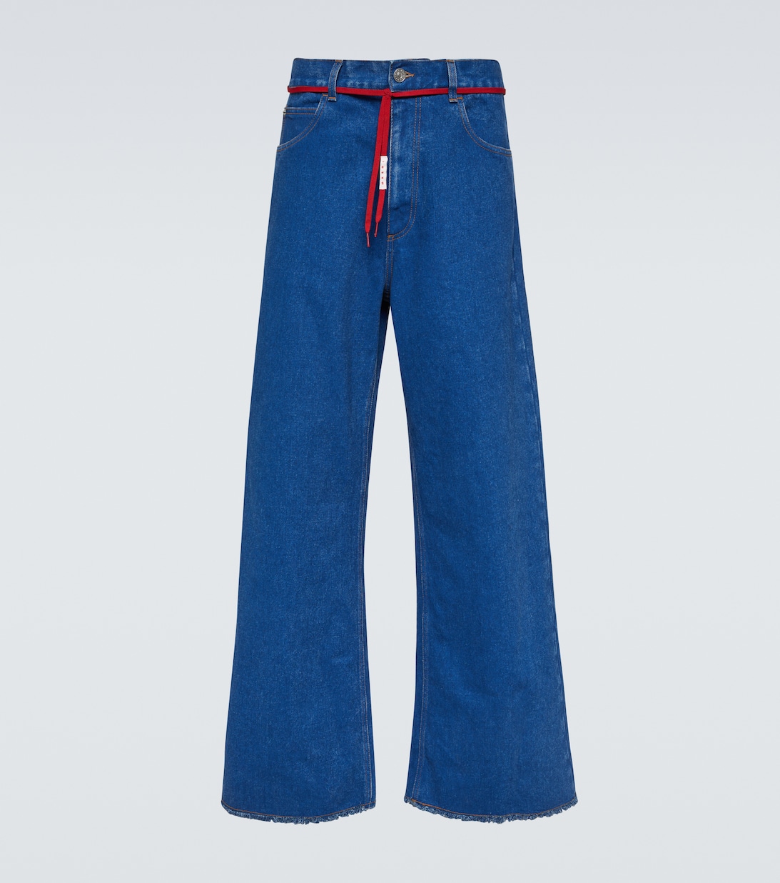 Широкие джинсы со средней посадкой Marni, синий широкие джинсы со средней посадкой синий