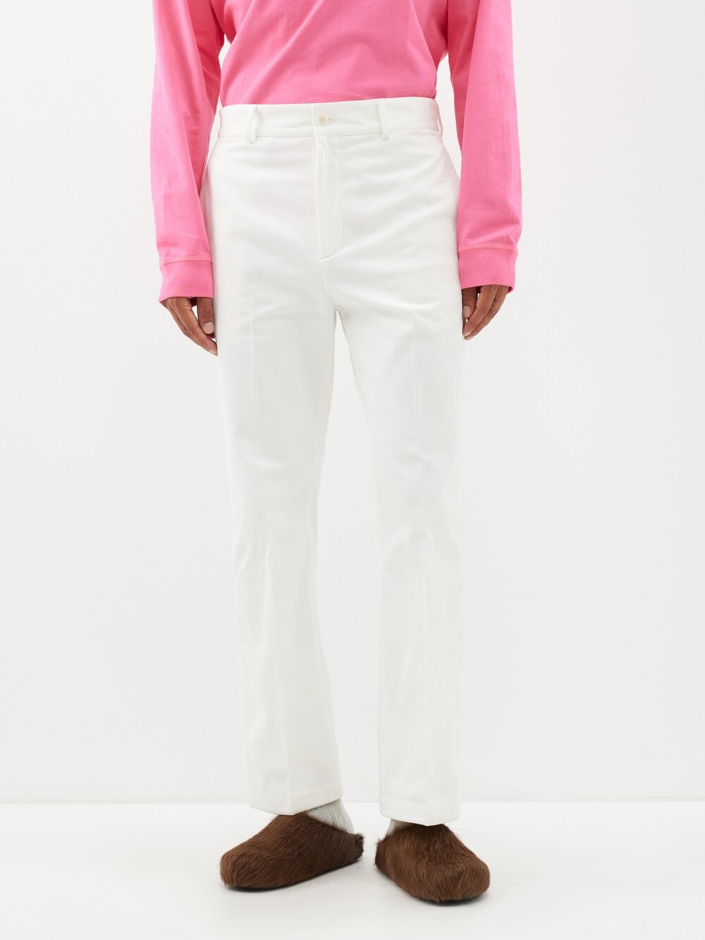 

Брюки pilos из хлопка и твила Acne Studios, белый