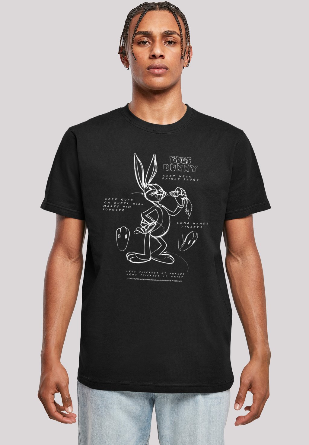 Футболка с принтом Looney Tunes Bugs Bunny Rising Instruction F4NT4STIC, черный