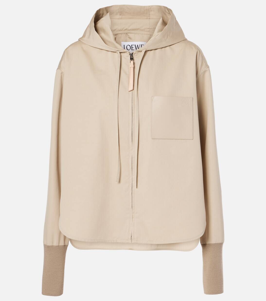 

Куртка из хлопковой смеси с капюшоном и логотипом Loewe, цвет beige trench