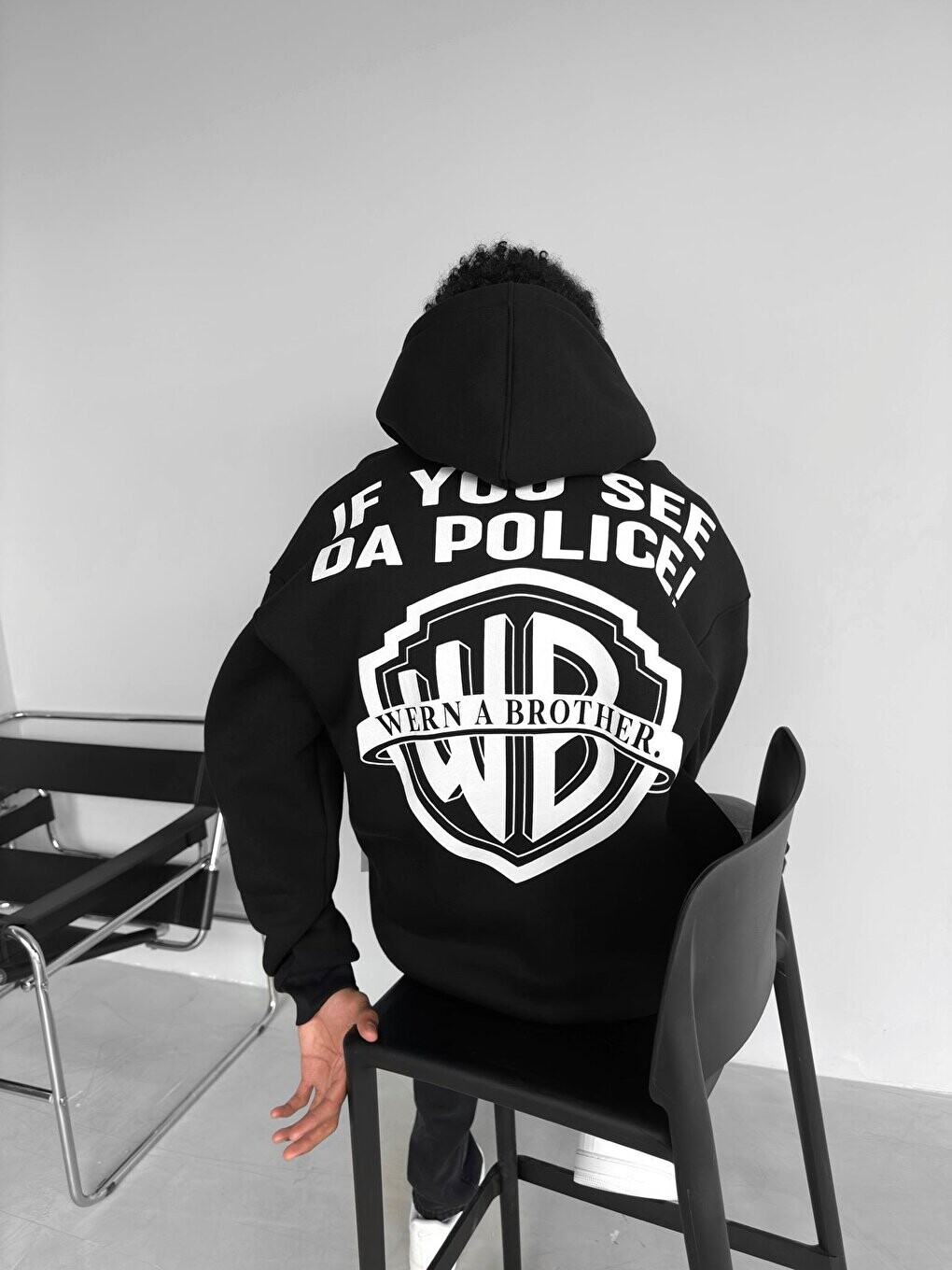 

Толстовка Oversize с принтом Wern A Brother, черная ablukaonline, Черный