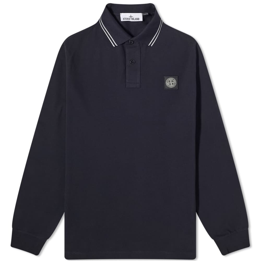 

Поло Stone Island с длинными рукавами и нашивками