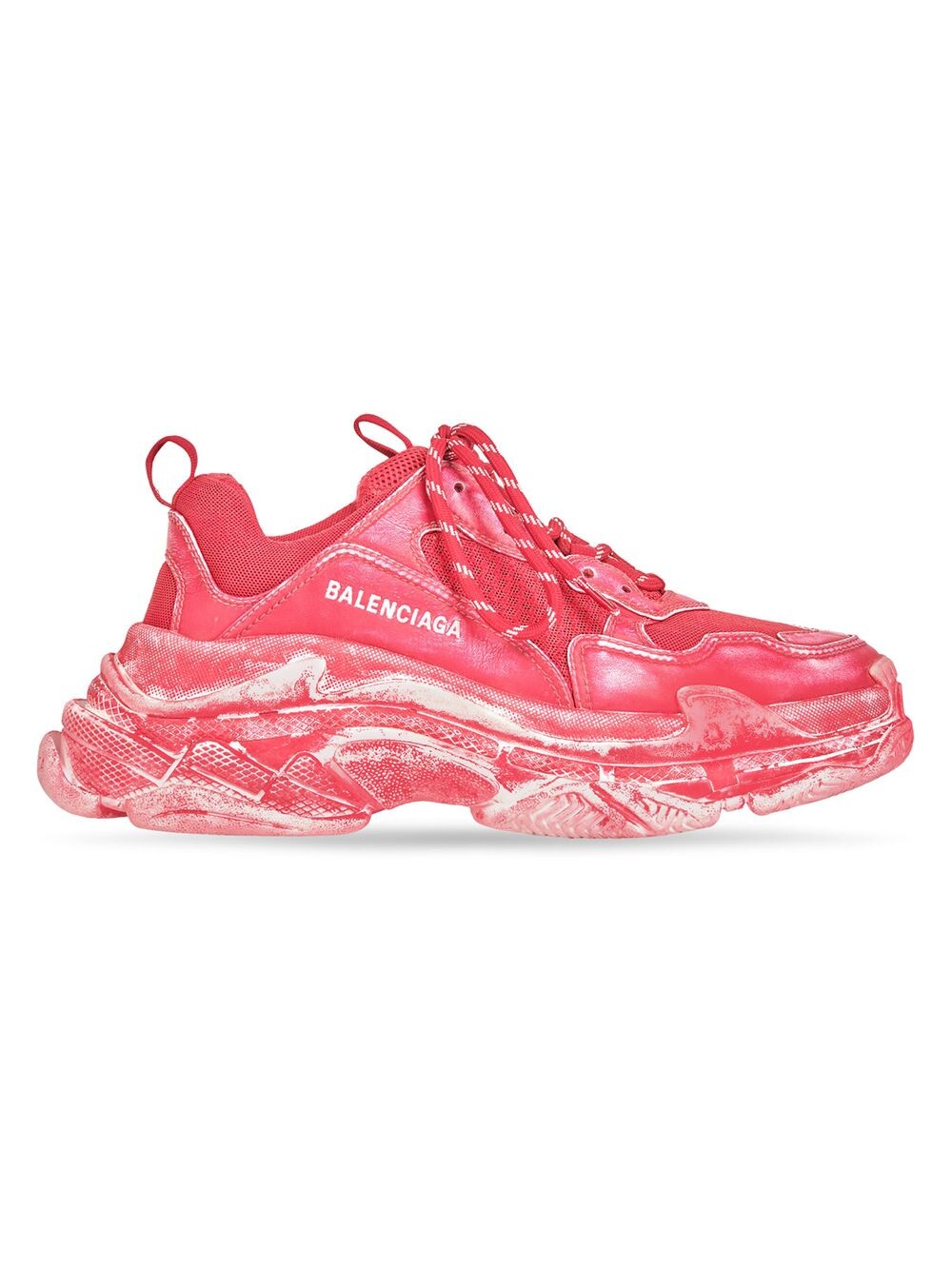 

Кроссовки Triple S с эффектом выцветания Balenciaga, красный