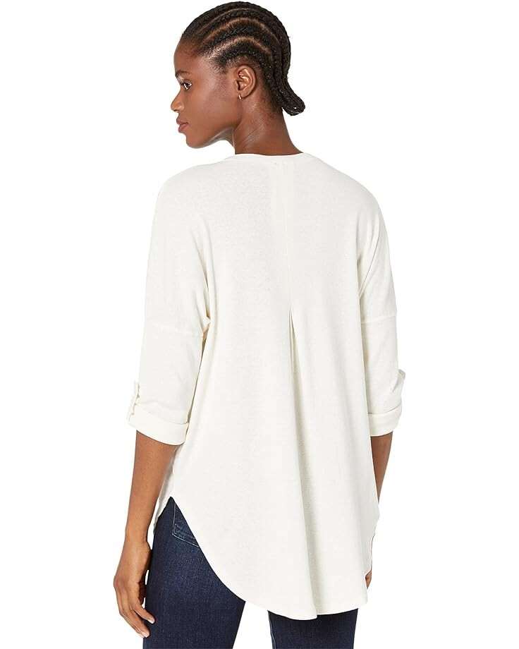 Футболка bobi Los Angeles Recycled Jersey Tab Sleeve Pleated Back Tee, кремовый