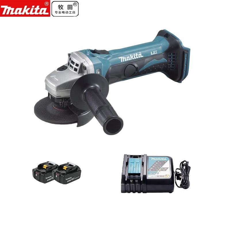 Угловая шлифовальная машина Makita DGA402RME + два аккумулятора 4.0Ah, зарядное устройство