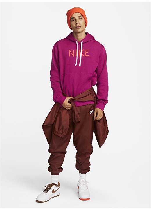 цена Фиолетовая мужская толстовка с воротником с капюшоном Nike