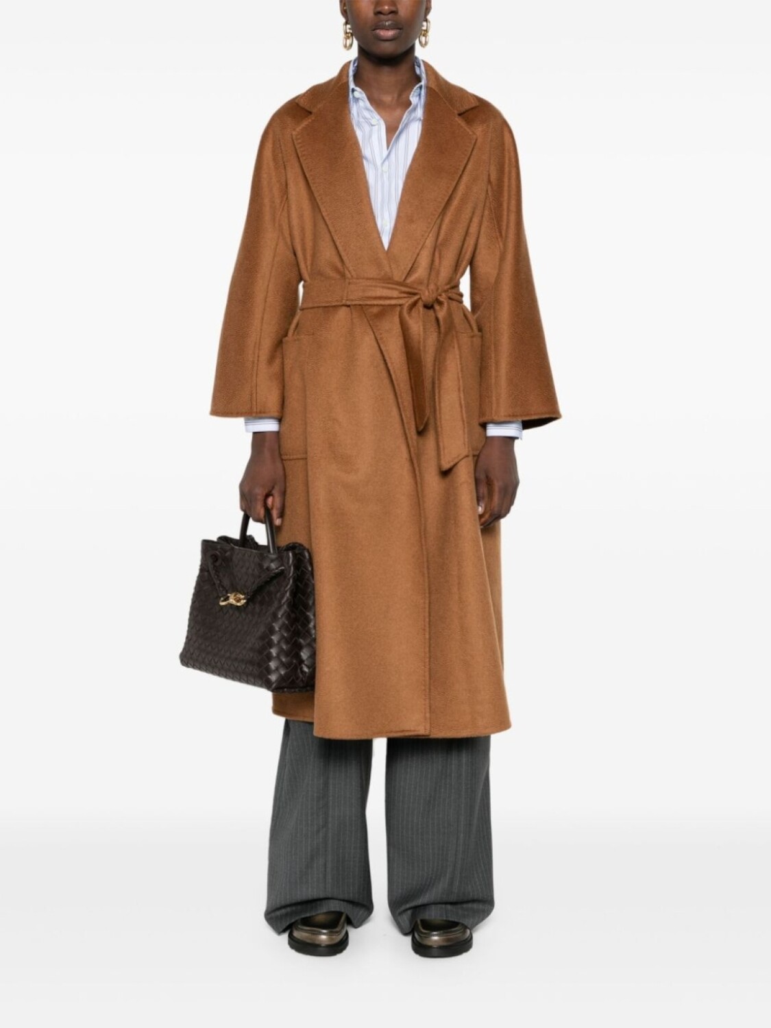 

Max Mara кашемировое пальто Ludmilla с поясом, коричневый