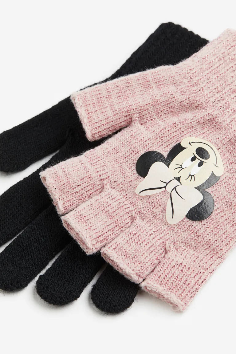 Перчатки с пальцами и без пальцев H&M, розовый перчатки без пальцев из смеси альпаки h