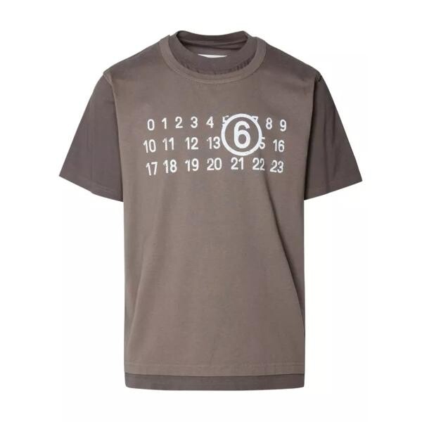 

Футболка cotton t-shirt Mm6 Maison Margiela, коричневый