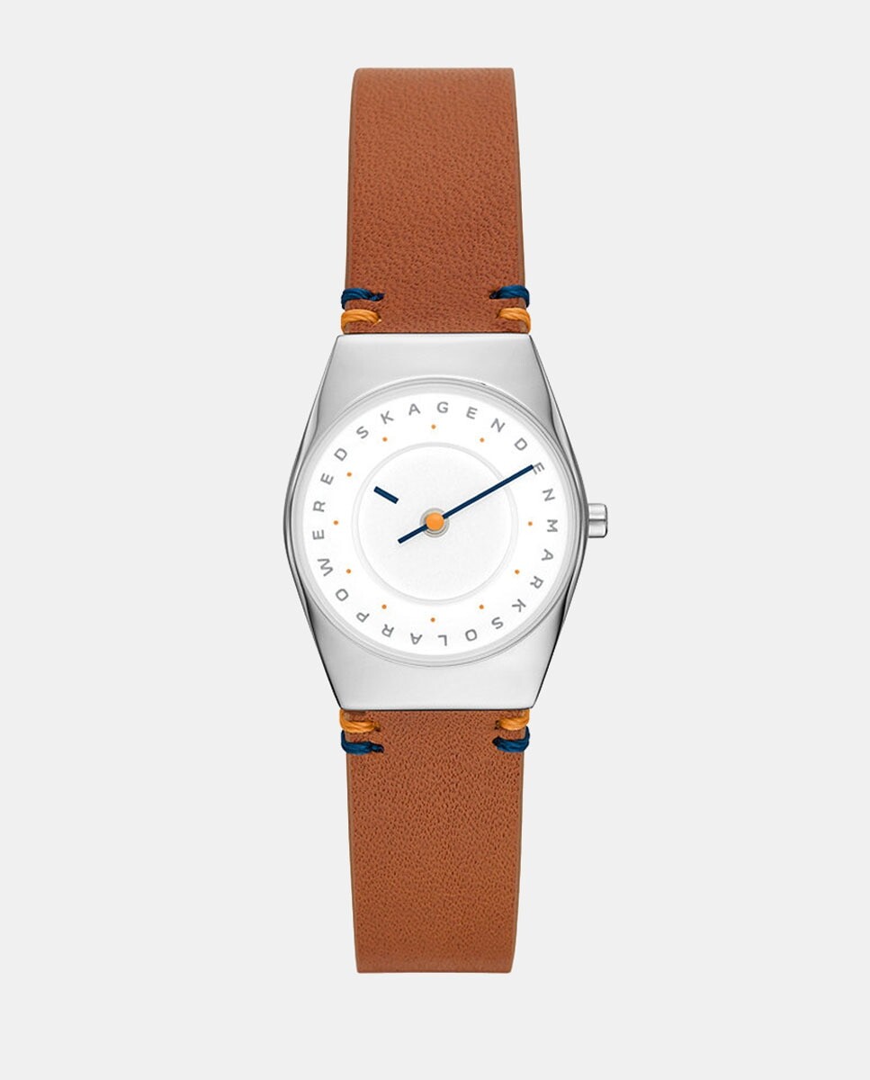 

Grenen Lille Solar Halo SKW3086 Коричневые женские часы из кожи Skagen, коричневый