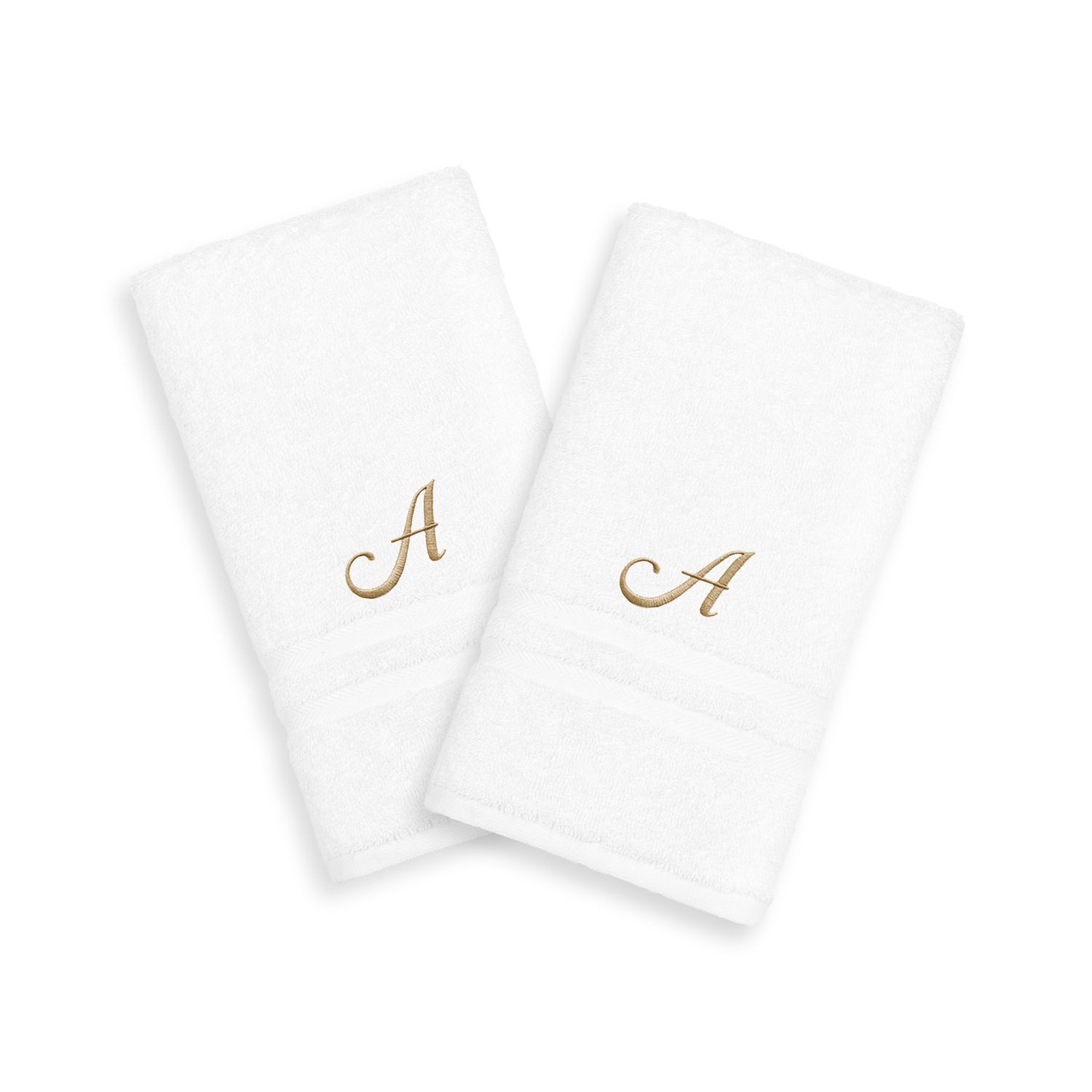 Текстиль для дома Linum, золотистые полотенца Denzi с одной буквой, 2 упаковки, полотенца для рук с монограммой