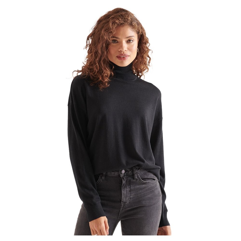 

Свитер Superdry Merino Drop Shoulder Roll Neck, черный