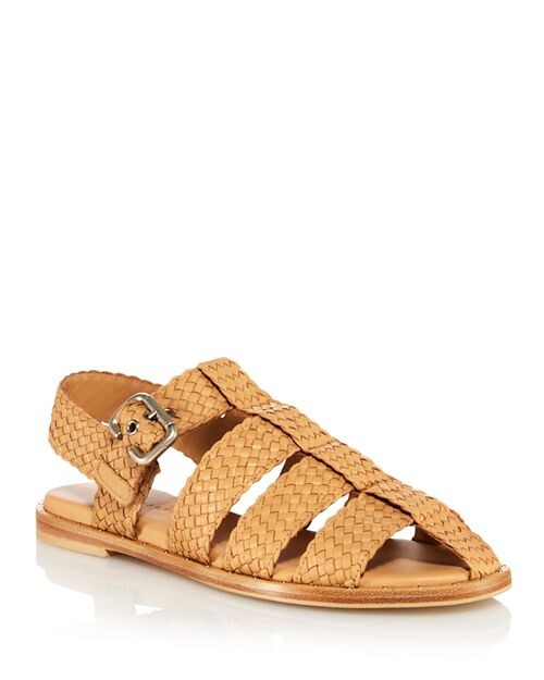 

Женские плетеные кожаные сандалии в рыбацком стиле Millie Freda Salvador, цвет Tan/Beige