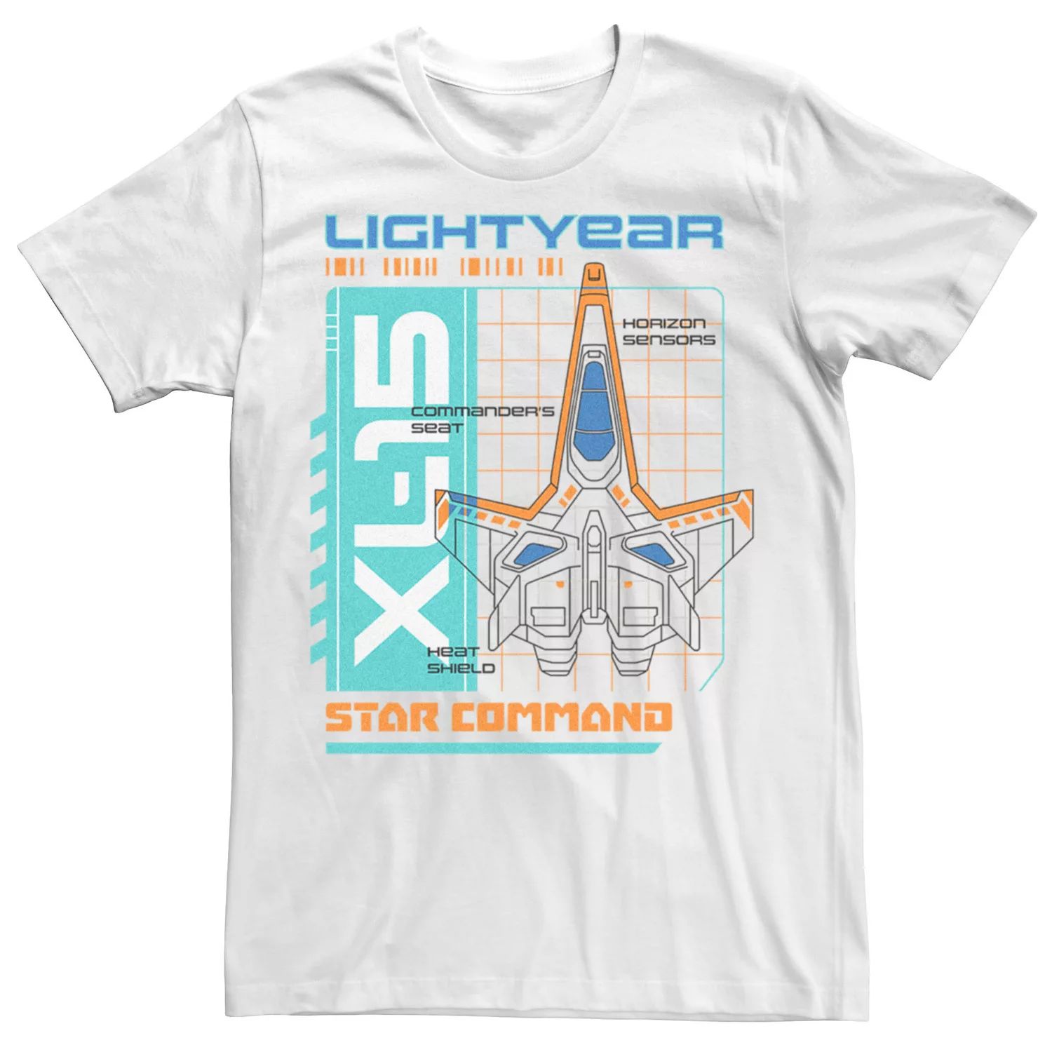 Мужская футболка Disney/Pixar Lightyear Star Command Spaceship XL-15 Licensed Character дисней pixar lightyear xl 09 crystal grade space ranger alpha buzz lightyear figure