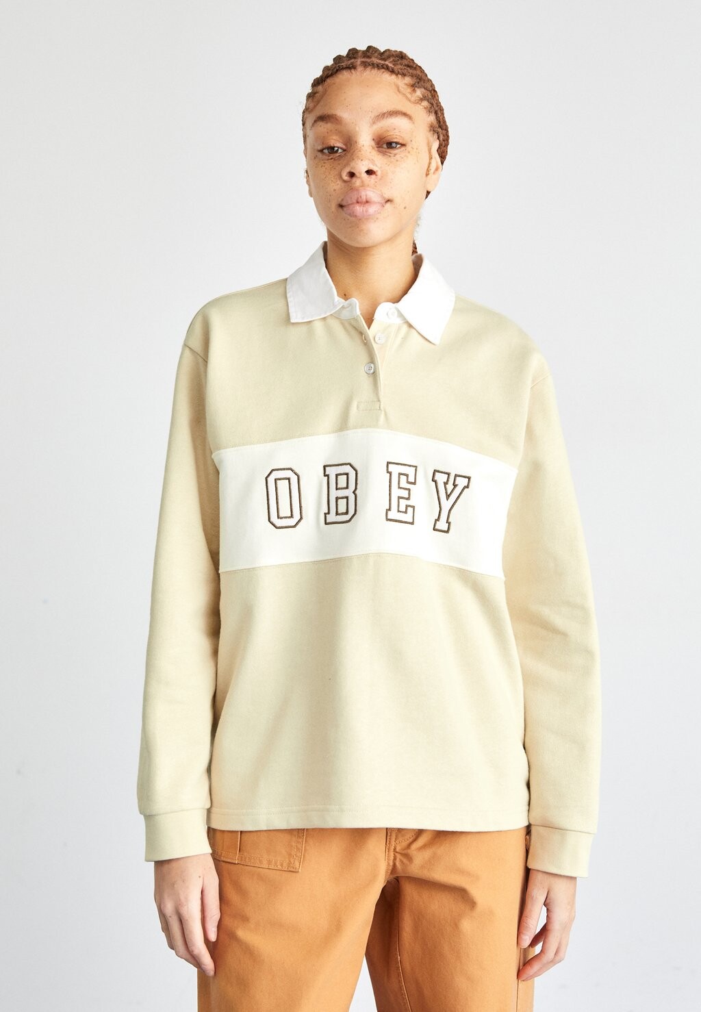 

Толстовка ROSEWOOD RUGBY Obey Clothing, цвет oyster grey