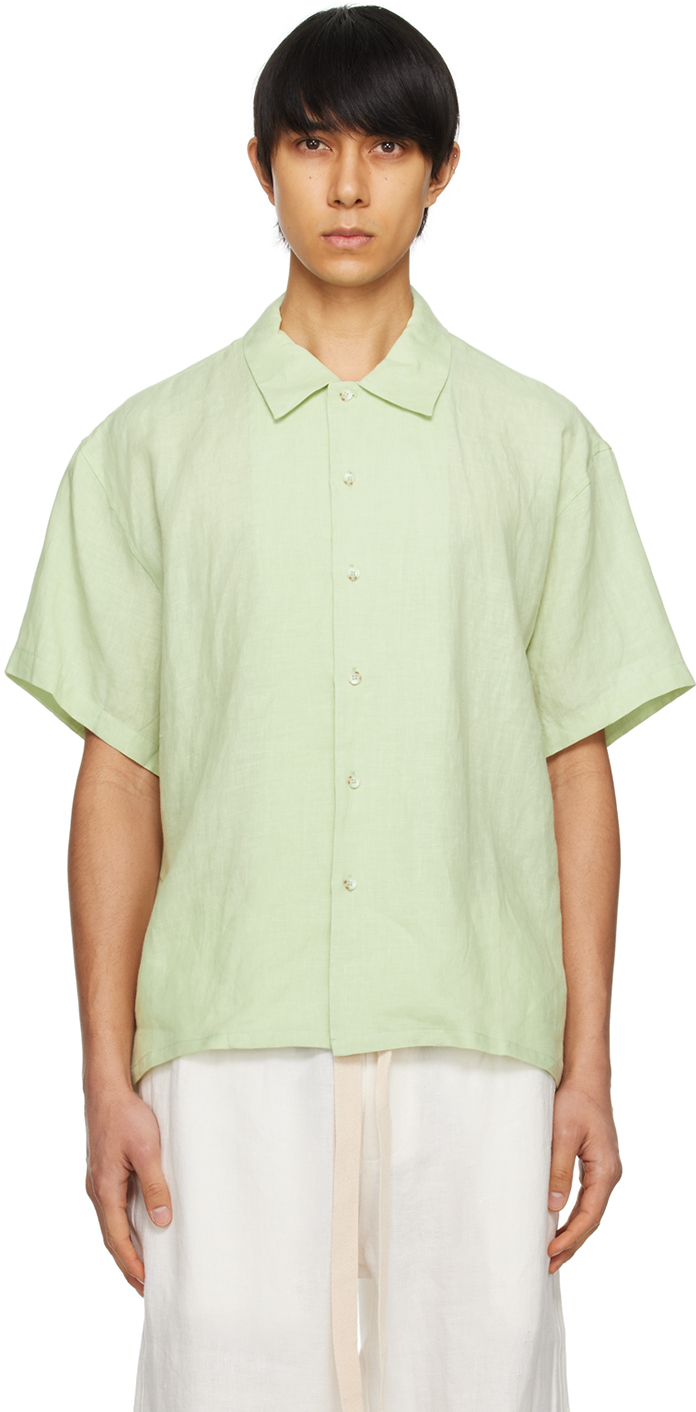 Зеленая рубашка с приспущенными плечами Commas