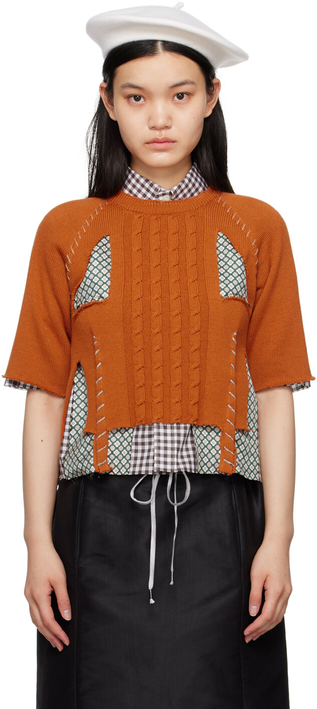 

Оранжевая сшитая рубашка Maison Margiela