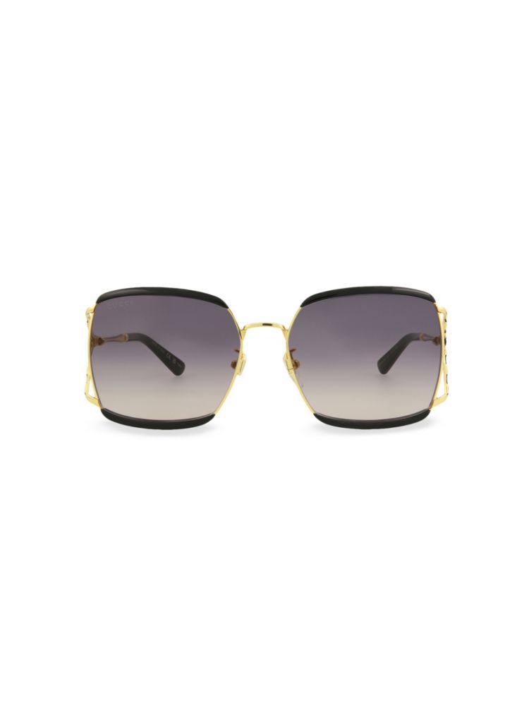 Квадратные солнцезащитные очки 59MM Gucci, черный фотографии