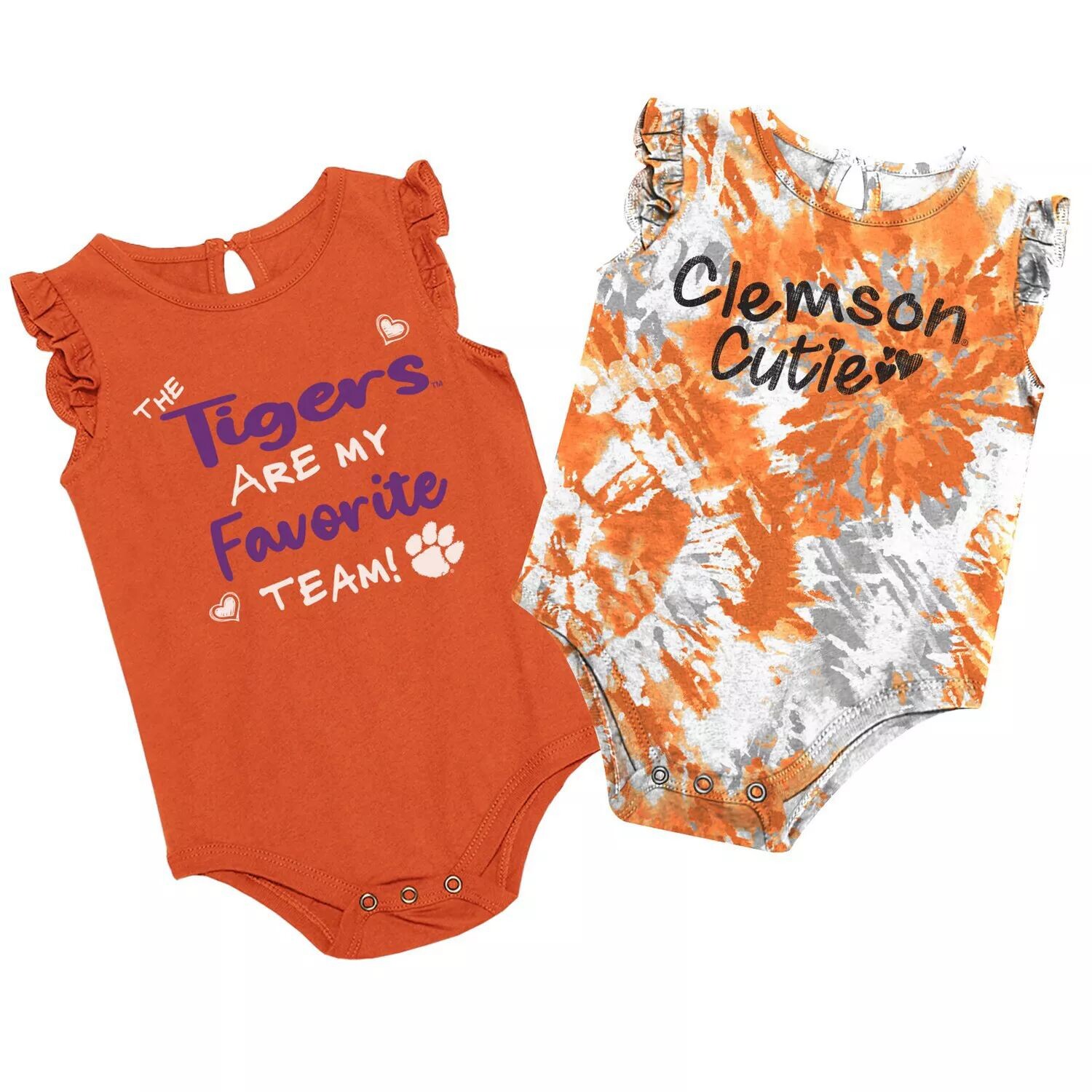 

Комплект боди Colosseum Orange Clemson Tigers Two Bits для девочек из двух частей Colosseum