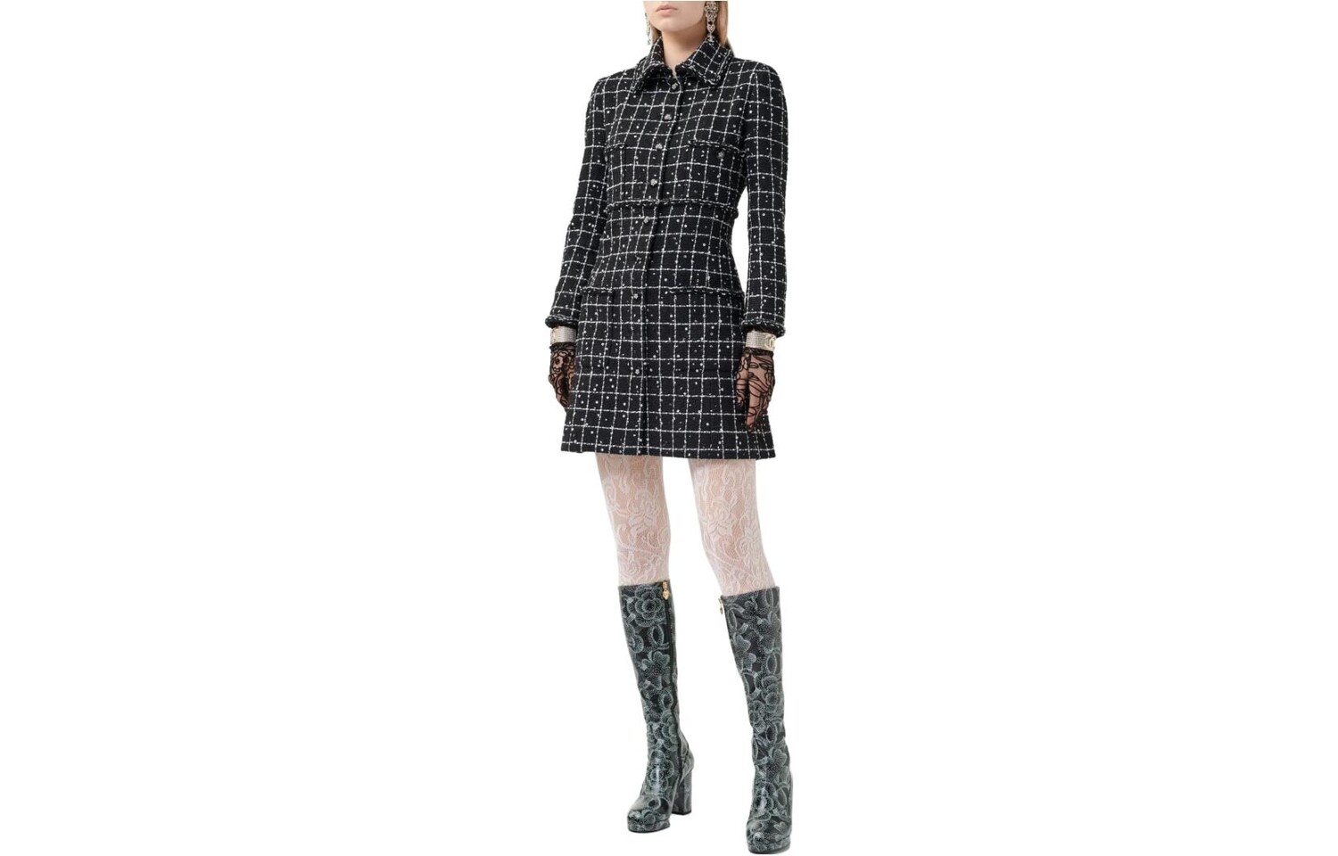 

Платье с длинными рукавами женское черное Chanel