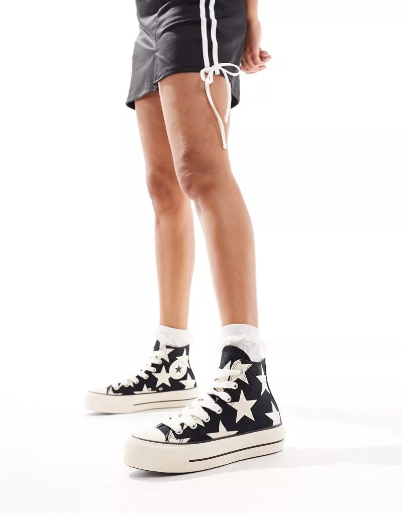 

Черные кроссовки Converse Lift с принтом звезд и массивными шнурками, Серый, Черные кроссовки Converse Lift с принтом звезд и массивными шнурками