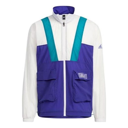 Куртка adidas originals St Ltwind Wvjk Casual Breathable Sports Stand Collar Jacket Blue White, мультиколор