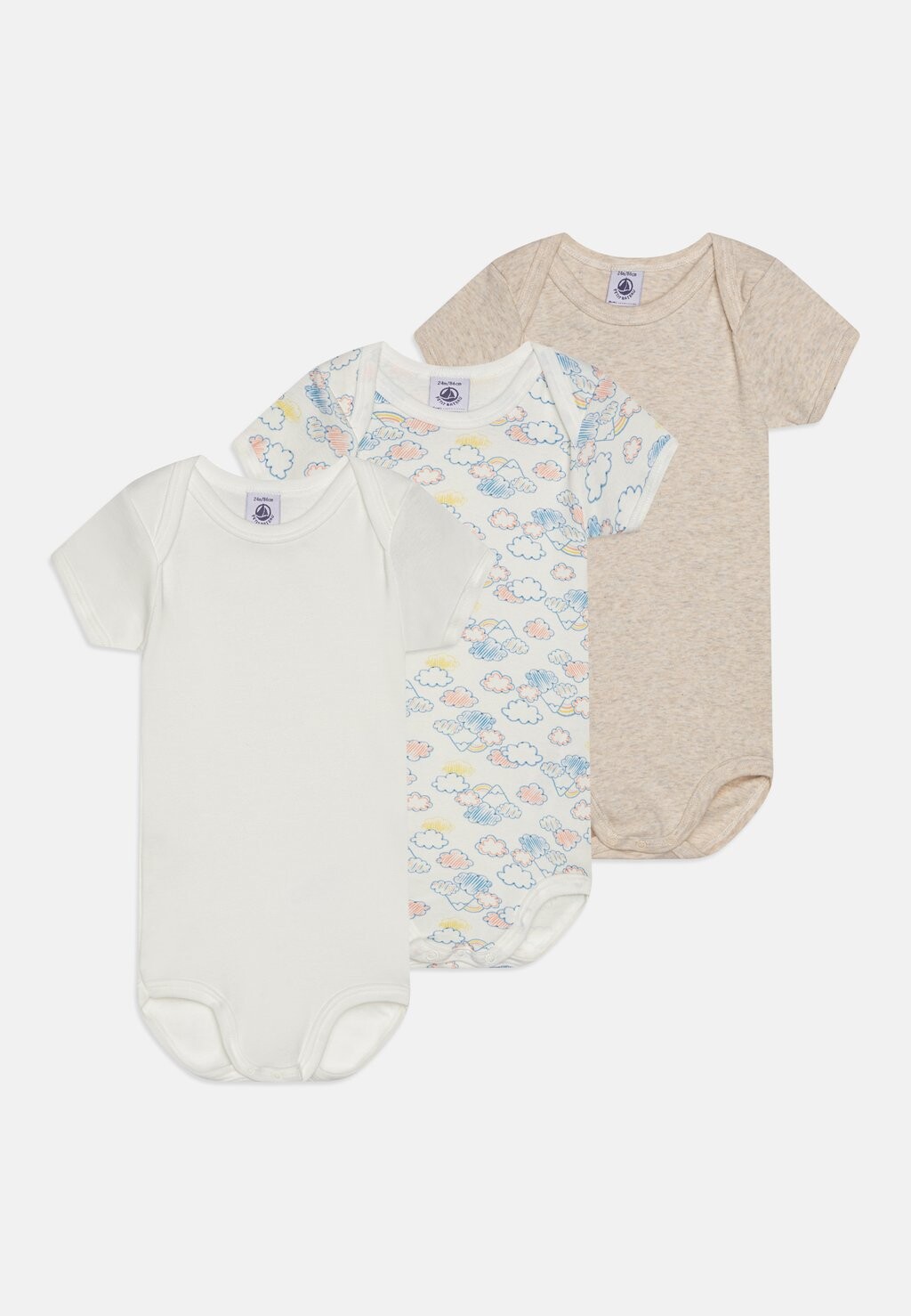 

Боди BABY UNISEX 3 PACK Petit Bateau, цвет multi-coloured