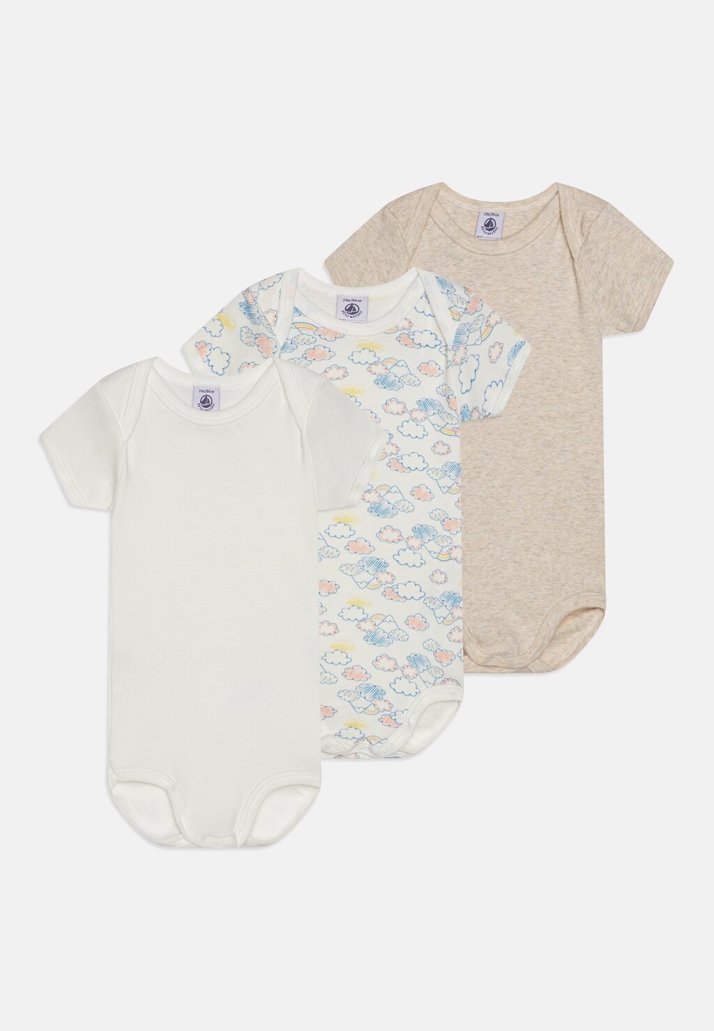 Боди BABY UNISEX 3 PACK Petit Bateau, цвет multi-coloured