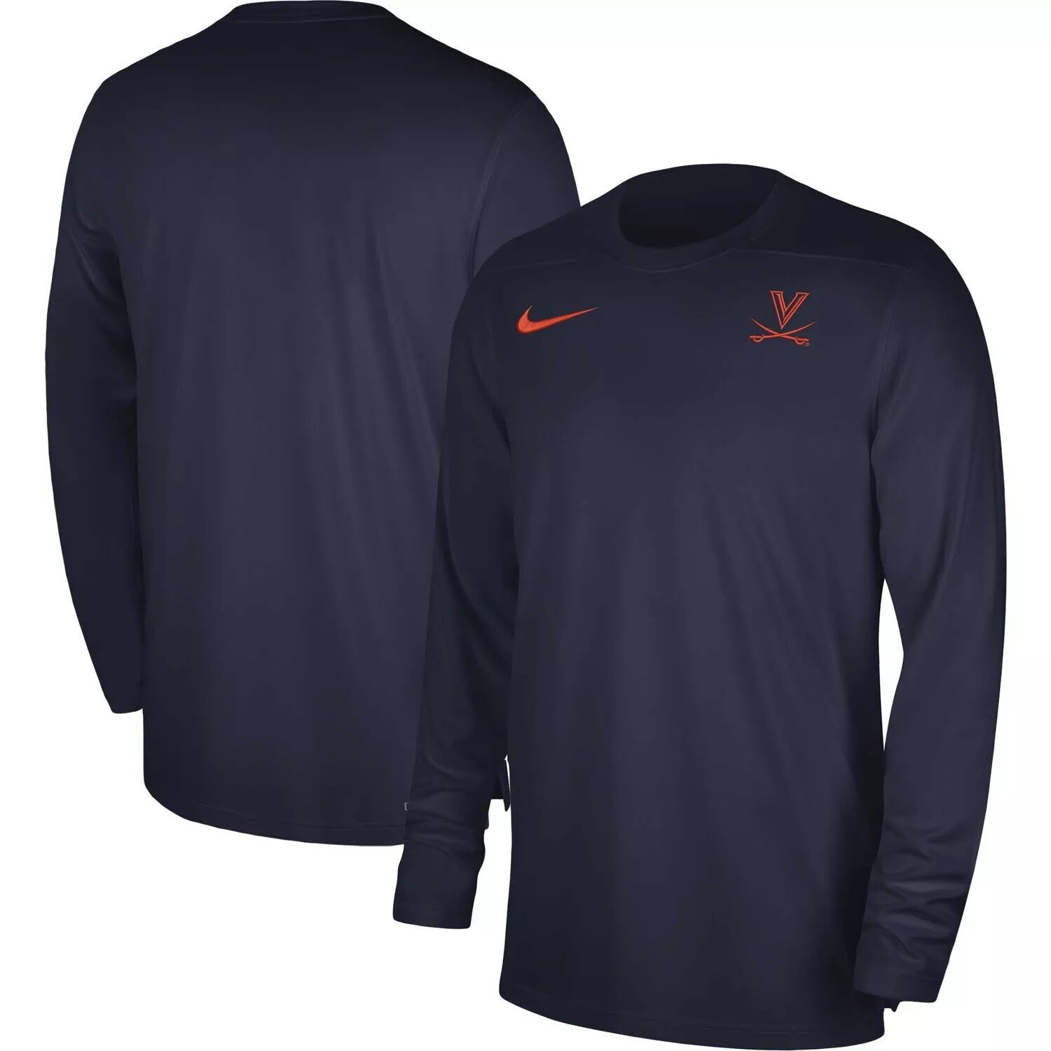 

Мужская футболка Nike Navy Virginia Cavaliers 2023 Sideline Coaches Performance с длинными рукавами