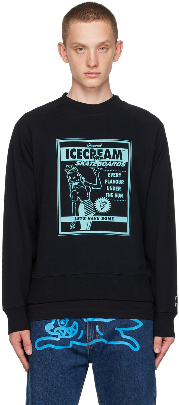 

Черный свитшот с рекламой журнала ICECREAM