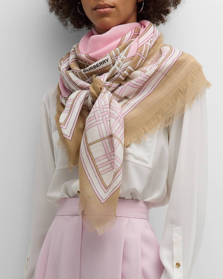 

Квадратный шарф из шерсти и шелка в клетку Burberry