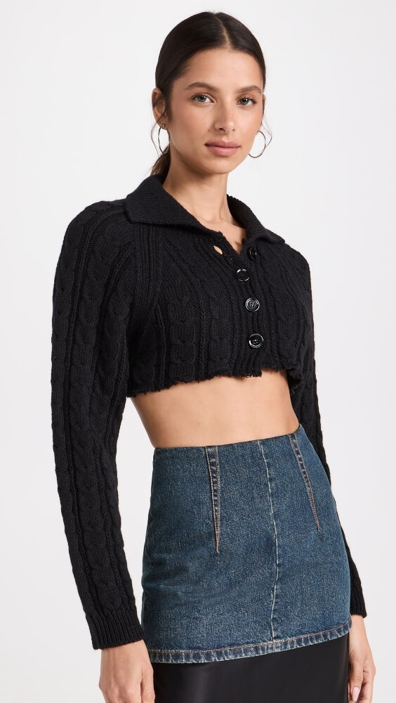 

Кардиган MM6 Maison Margiela Cropped, черный