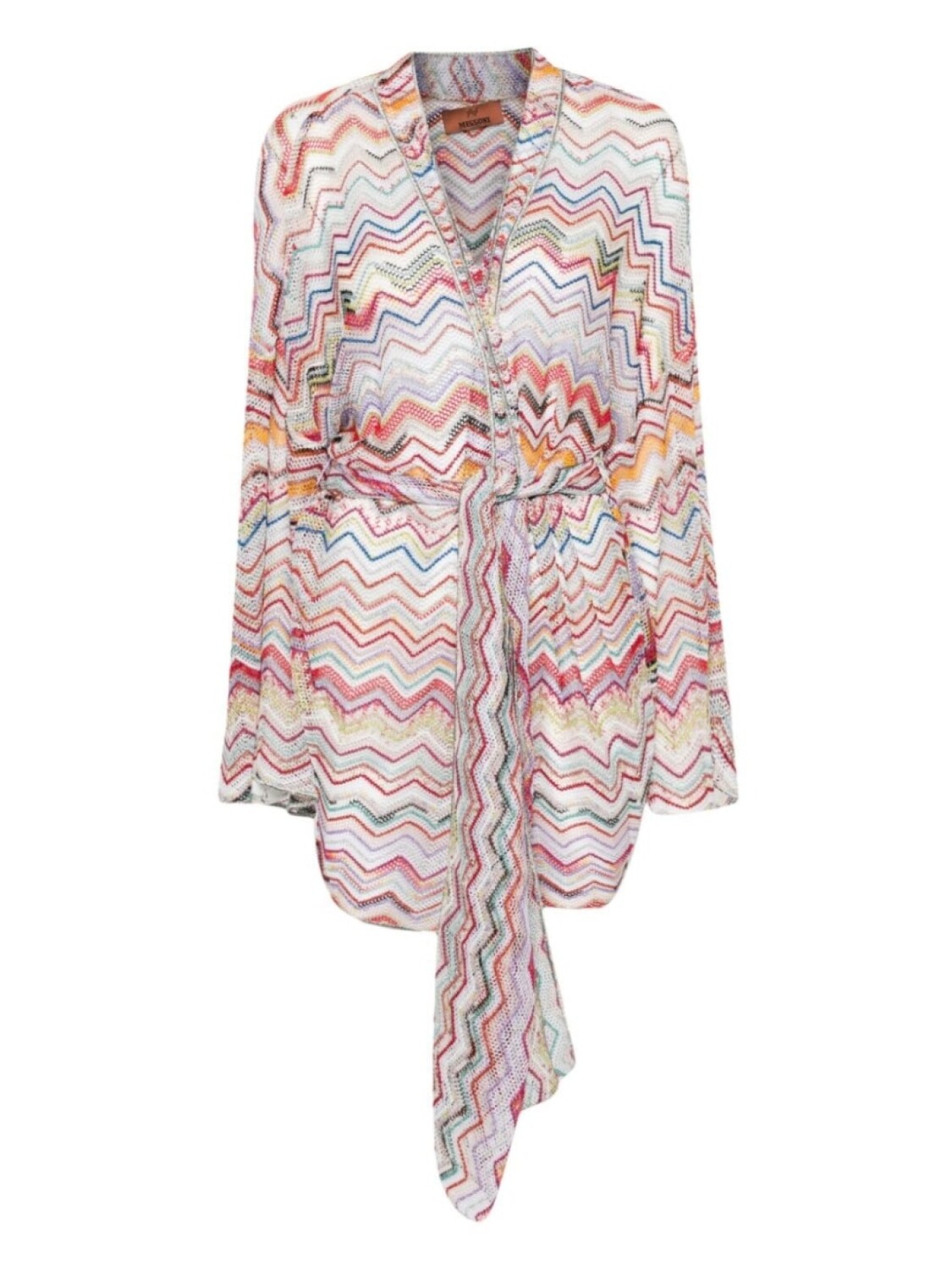 

Missoni кардиган с узором зигзаг и поясом, красный