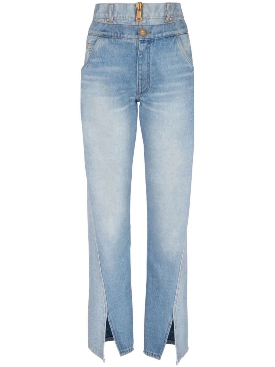 

Balmain high-rise straight jeans, синий