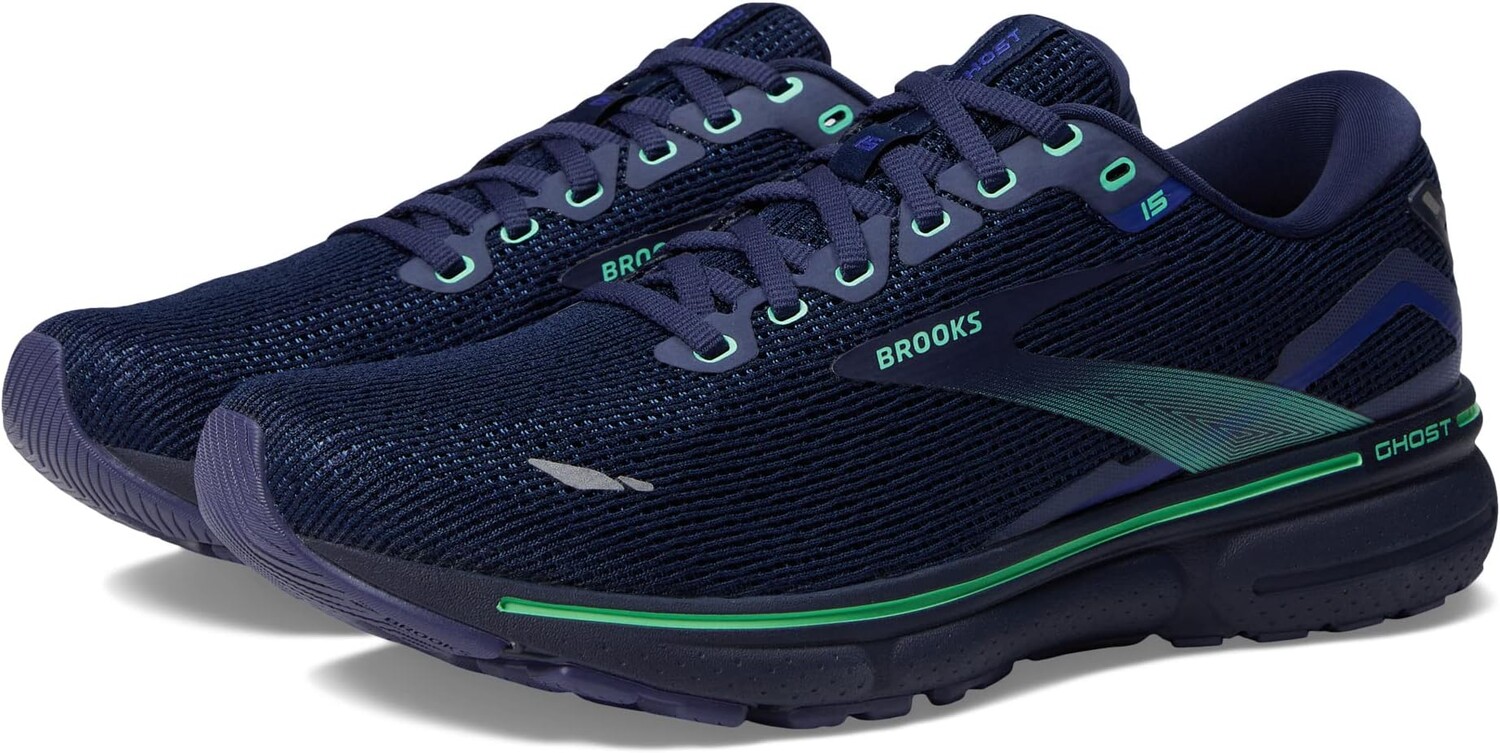 Кроссовки Ghost 15 Brooks, цвет Crown Blue/Black/Green кроссовки ghost 15 brooks цвет green black sharp green