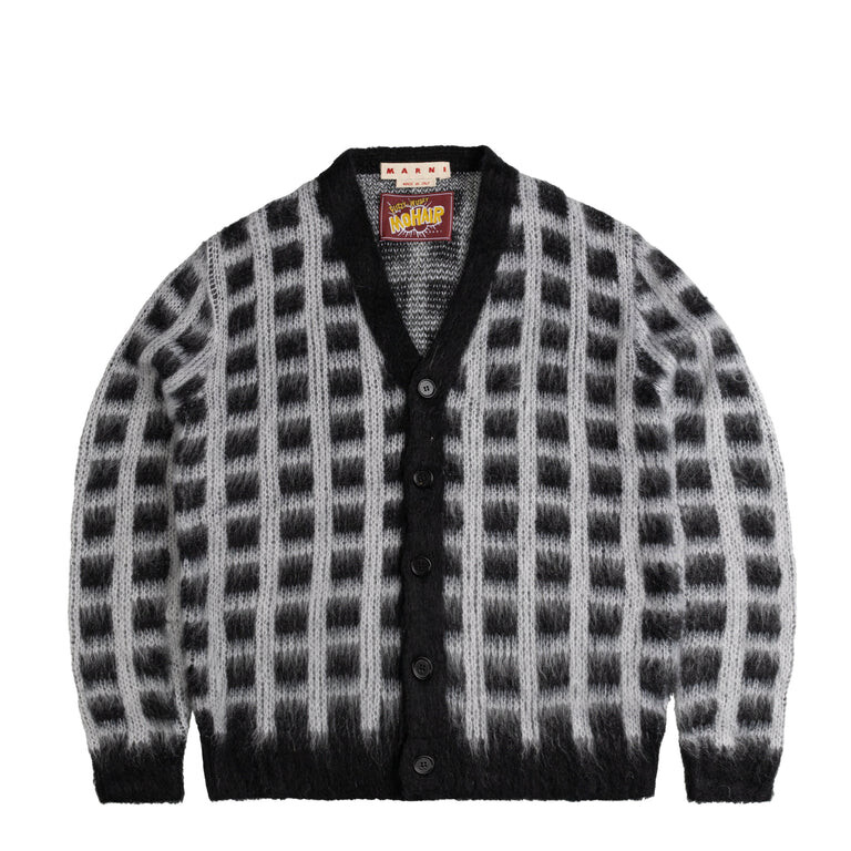 

Кардиган Brushed Check Fuzzy Wuzzy Cardigan Marni, черный