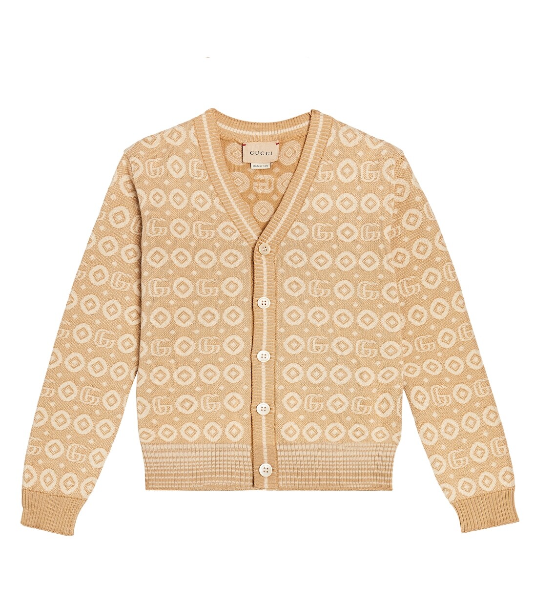 

Жаккардовый хлопковый кардиган с логотипом Gucci Kids, мультиколор