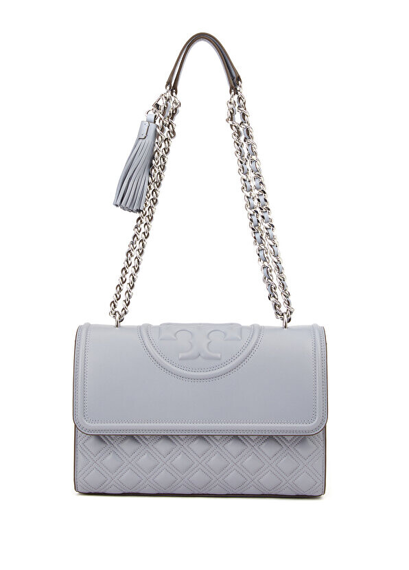 

Синяя стеганая женская кожаная сумка fleming Tory Burch