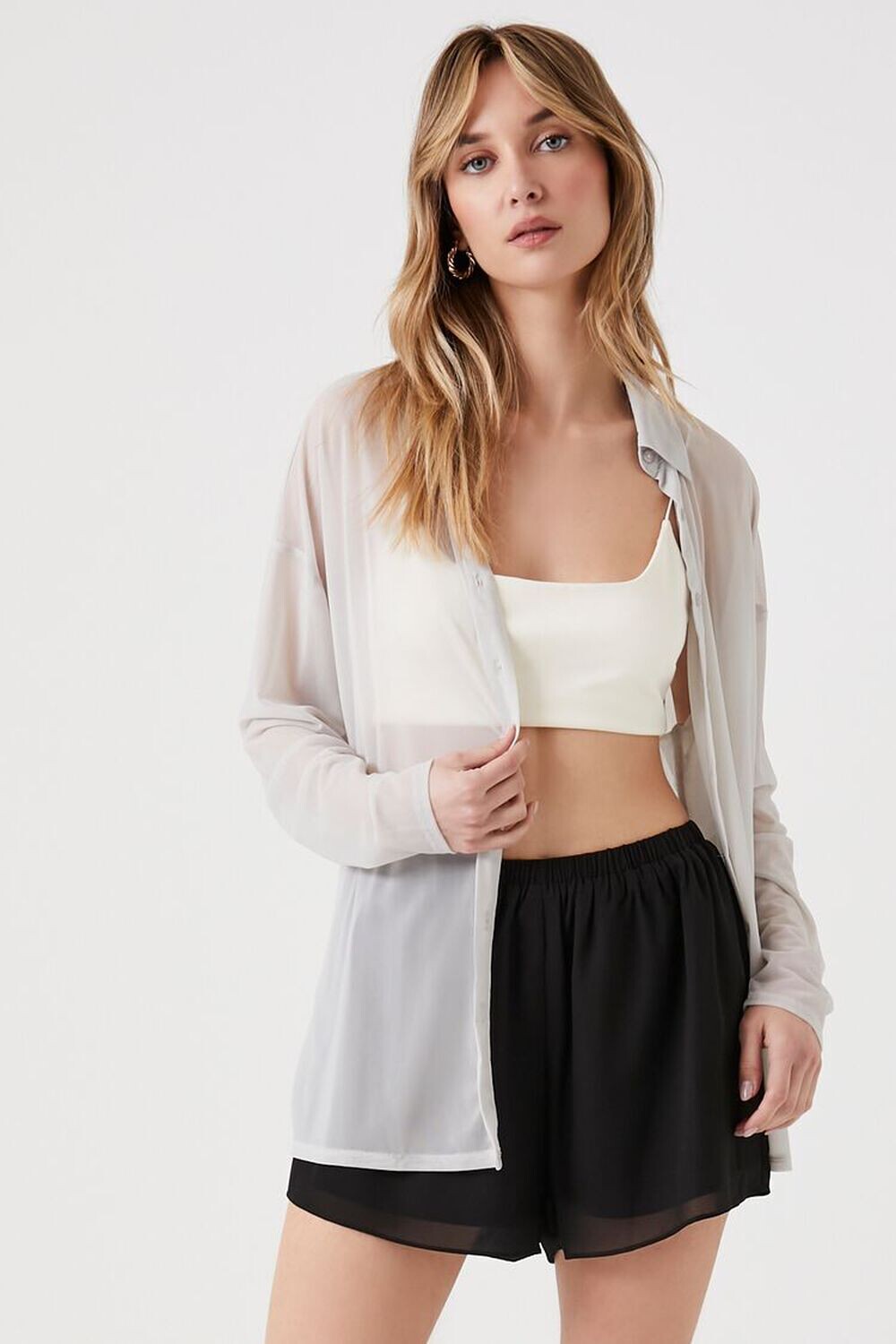 

Шифоновые шорты с высокой посадкой Forever 21, черный