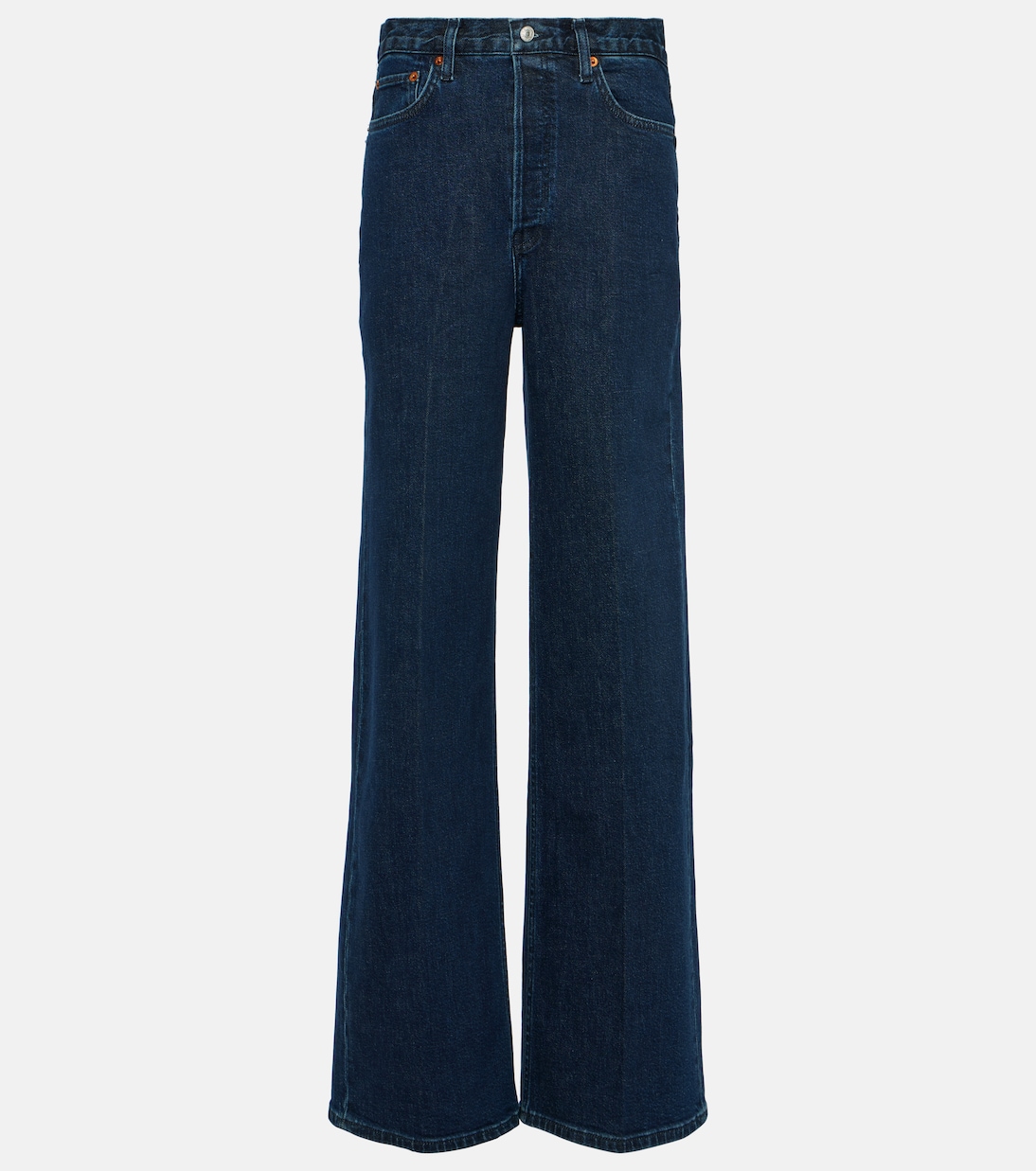 Прямые джинсы с высокой посадкой Re/Done, синий re pa накладка transparent для vivo y91c с принтом темно синий мрамор