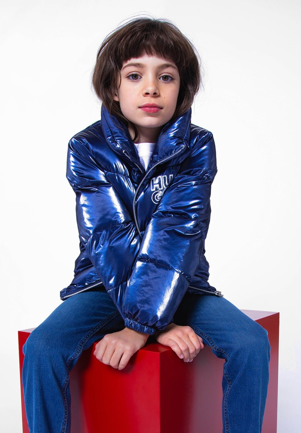 

Зимняя куртка PUFFER HUGO Kids, цвет medieval blue